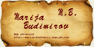 Marija Budimirov vizit kartica